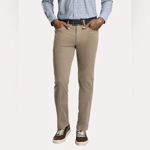 Peter Millar Men’s Ultimate Sateen 5-Pocket Pants Size 35x32 Khaki EUC Golf